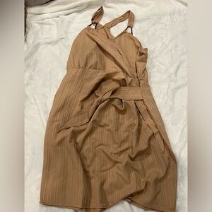 Tan overall romper